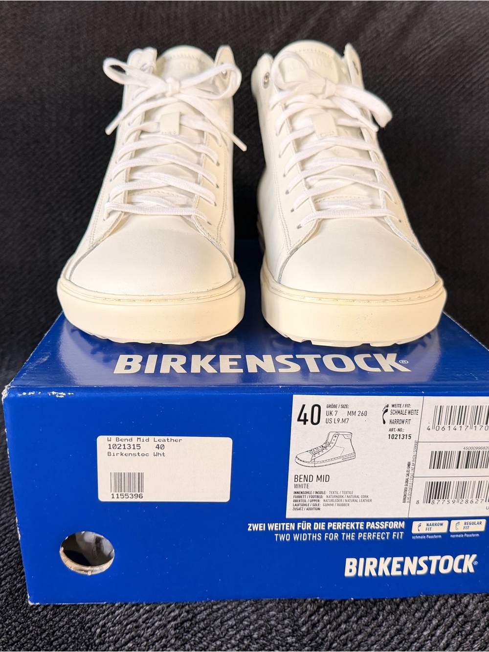 Birkenstock White High-Top Leather Sneakers